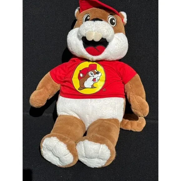 Buc-ees Beaver Plush Toy With Red Shirt & Cap Lg 26" - Picture 5 of 7